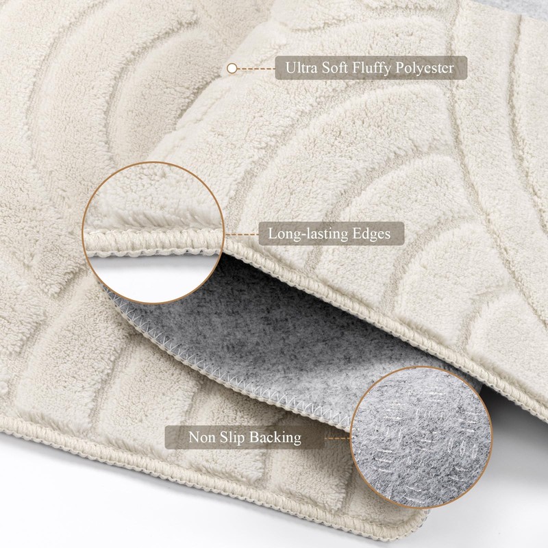 SHACOS Soft Cozy Fluffy Arch Waves Pattern High-Low Textured Area