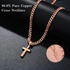 Copper Necklace for Men Women, 99.9% Pure Copper Cross Necklace,
