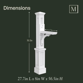 Mayne Mayne Newport Plus Mailbox Post with Standard Arm C Weather-Resistant, Durable Classic Design C Easy-to-Install Outdoor Mailbox Post
