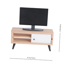 Toyvian Miniature TV Stand and Dollhouse Sofa Furniture Chic DIY Living Room Decor for Dolls Cute Photo Prop and Playset for Miniature Homes