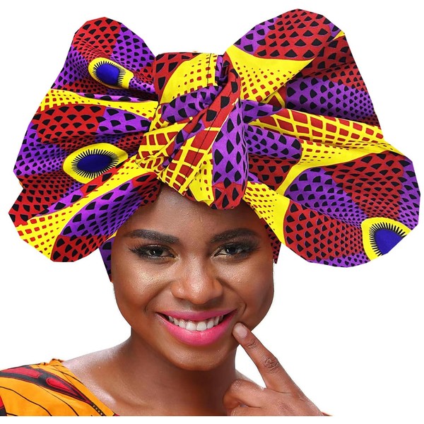 Shenbolen African Traditional Wax Print Head wrap Headwrap Scarf (One