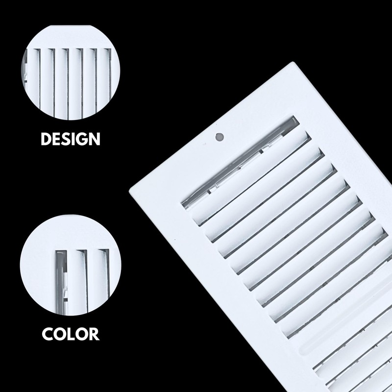 4 x 8 Inch (Duct Opening) White Air Vent Cover