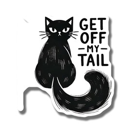 Black Cat Magnet - Get Off My Tail Magnet - Cute Cat Fridge Car Magnet Magnet - Funny Cat Magnet - Decorative Cat Magnet - Unique Cat Gift - AAMT1662