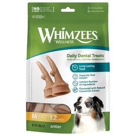 Whimzees Natural Daily Dental Treats Antlers for Medium Dogs (12 - 18kg) X 12