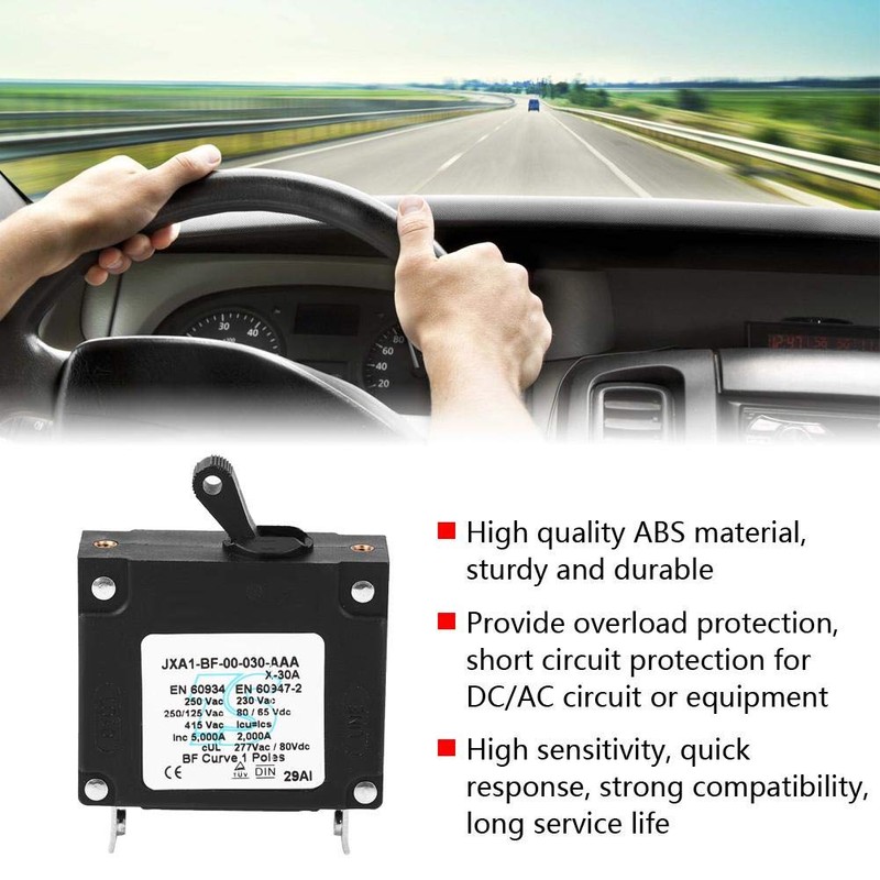 Circuit Breaker, DC/AC Manual ON/Off Toggle Reset Switch Safety Mini