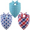 QUQULE 4th of July Dog Bandanas Summer XLarge 3PCS, 6