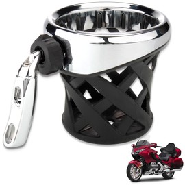 Goldwing GL1800 Motorcycle Handlebar Cup Holder Water Bottle Drink Holder Compatible with Honda Gold Wing GL 1800 Trike 2001-2021 F6B 2013-2021, for Harley 82-up Models (B-Chrome H-4.1inch)