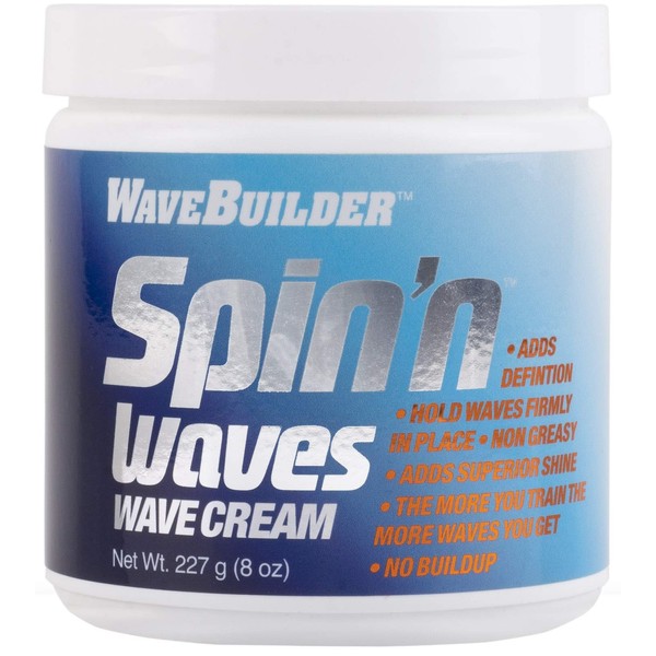 WaveBuilder Spin'n Waves Wave Cream | Non Greasy Adds Superior Shine on Hair, 8 oz
