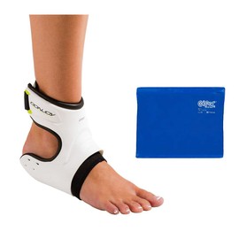 DonJoy Performance POD Ankle Brace (Left/Large/White) Bundle with Chattanooga ColPac Reusable Gel Ice Pack Cold Therapy