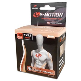 Genesis K-Motion Tape with Copper Infuzion- Beige UNCUT Roll