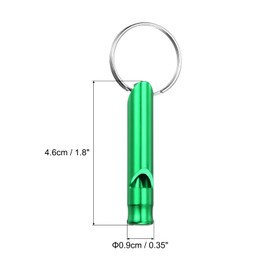 PATIKIL Emergency Whistles, 6 Pack Safety Whistle with Keychain Loud Sound Aluminum Outdoor Survival Whistle for Camping Hiking, Green