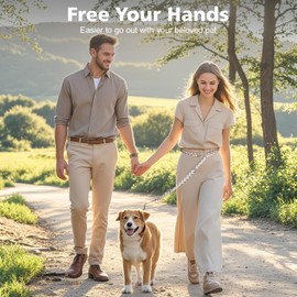 Tivray Tivray Hands Free Dog Leash with Sponge Handle, 8.5ft Versatile Crossbody Waist Leash with 3 Rings for Puppy, Small & Medium Dogs, Easy Adjust Hands Free Leash for Running Jogging Walking, Orange