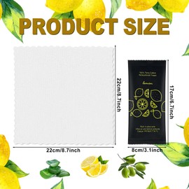 Moist Cotton Towel Bulk Moist Towelettes Individually Wrapped 8.7" x 8.7",White Towel Services,Refreshment Pre Moistened Towels Lemon Scent for Travel Sport Party Spa Dentist Hote50