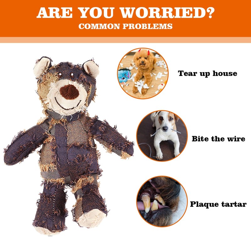 ExcellaElite Teddy for Dogs,Plush Dog Teddy Toy for Pets,Soft Squeaky