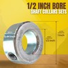 (4-Pack) 1/2” Bore Solid Steel Shaft Collars with Zinc Plated