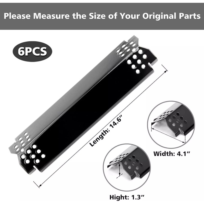 Easylife-Home Steel Heat Plates for Home Depot Nexgrill 6 Burner