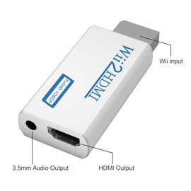 Wii to HDMI Converter, Wii to HDMI Converter, Wii HDMI Adapter, Wii to HDMI 1080p 720p Connector 3.5mm Video and Audio Output - Support all Wii Display Modes, NTSC Compatible Wii, Wii U, HDTV