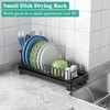 Giwil Small Dish Drying Rack, Compact Dish Rack with Drainboard