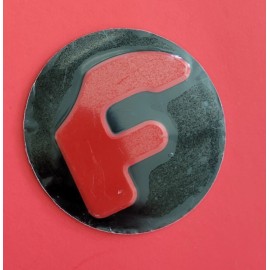 Forgiato center cap logo decal emblem sticker black with red F single (1)