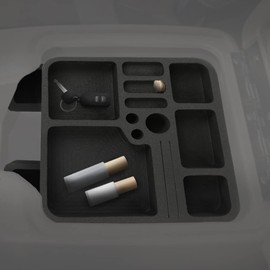 ALLGOOD Floor Console Organizer Inserts, Compatible with Ford Bronco F150/F250/F350 1978-1996, Black