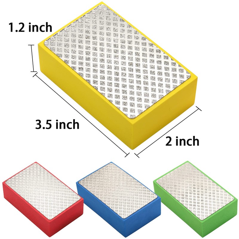 TOPZEA 4 Pack Diamond Hand Polishing Pads, 60/100/200/400 Grit Wet