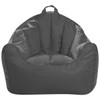 Charcoal Gray Polyester Blend Lounge Bean Bag Chair for Adults