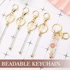 Sugiury 6 Pcs Beadable Keychain Bars Bulk for Beads DIY