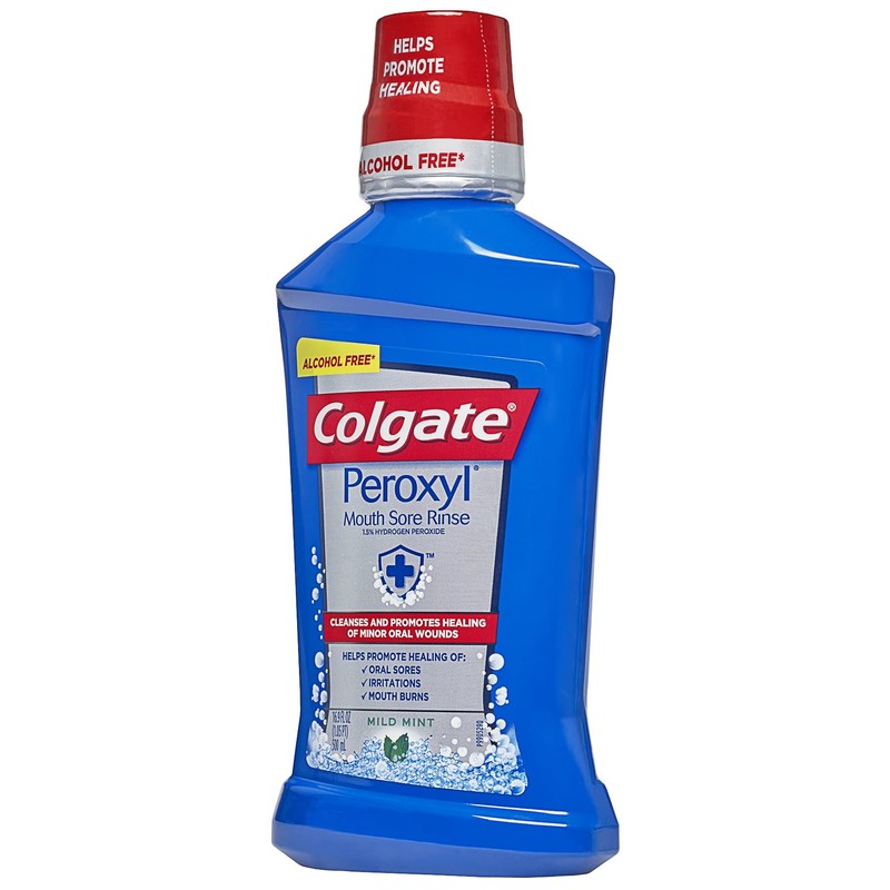 Colgate Peroxyl Mouth Sore Rinse, Mild Mint - 16.9 Fluid