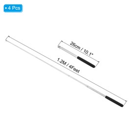 PATIKIL 1.2M/4Feet Telescopic Handheld Flagpoles, 4Pcs Retractable Teachers Pointer Stick Banner Flag Pole for Tour Guide Teaching Black