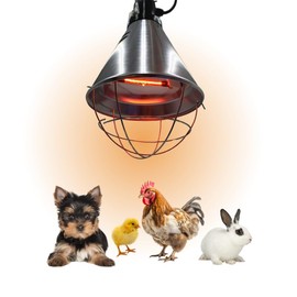 IVS Infrared Halogen Lamp Holder | 14.5" x 8.5" | Durable Heat Lamp Fixture for Livestock & Poultry | Compatible with Infrared Halogen Bulbs | Secure & Efficient Animal Heating (Bulb Not Included)