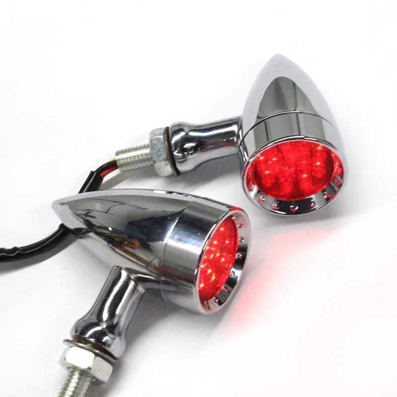 Red CNC Motorcycle Bullet LED Turn Signal Lights Blinker Indicator
