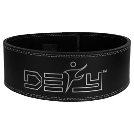 Unbranded DEFY Weightlifting Genuine Leather Men/Women Black Lever Gym Power Lifting Belt - 2XL