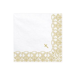 Napkins First Communion - Ornament, 33x33cm, gold (1 pkt / 20 pc.)-PDSP33-64-019