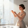 Silver Taper Candlestick Holders Set of 6 with Candles
