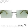 The Fresh Minimalist Small Rectangular Sunglasses Clear Eyewear Trendy Rimless
