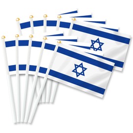 25PCS Israel Handheld Small Flag, Israelis Hand held Mini Decor Decoration Banner