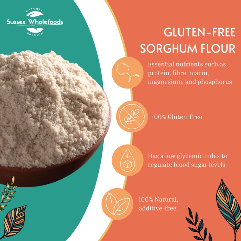 Sussex Wholefoods Premium Gluten-Free Sorghum Flour 500g: Perfect for Baking