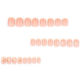 IMSOHOT Summer Press on Nails Short Square Fake Nails Yellow French Tips Acrylic False Nails Full Cover Cute Bee Summer Squoval Nail Supplies Stick on Nails for Women