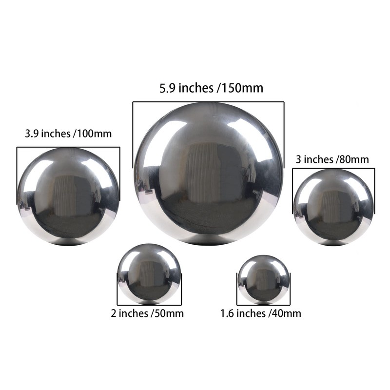 Nerien Gazing Ball, Stainless Steel Garden Mirror Globe, Polished Ornament
