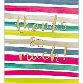 Colourful Thanks So Much Thank You Card - Fun Striped Design Made in UK