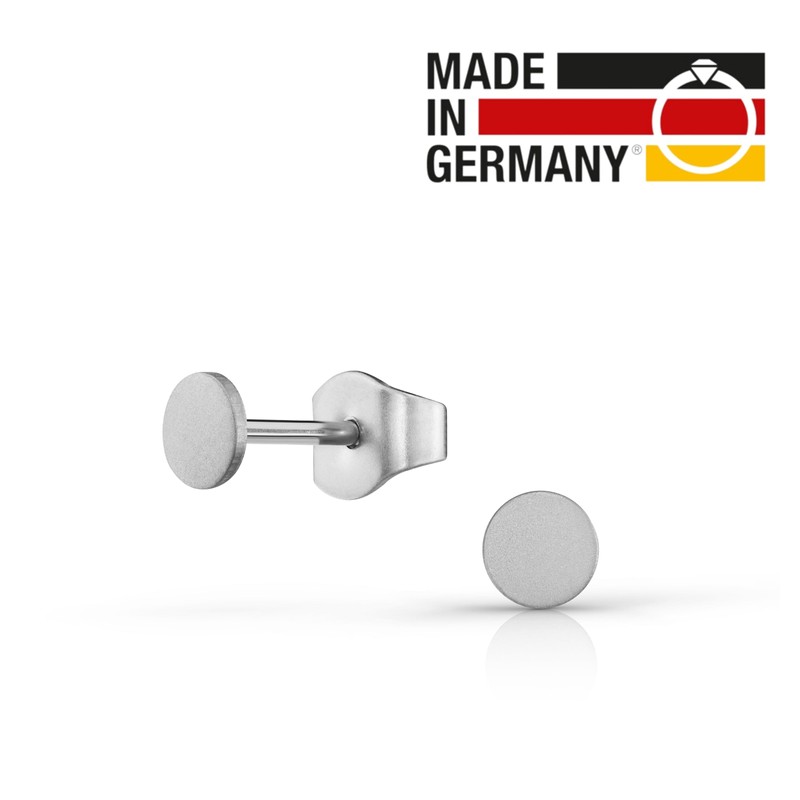Traveller Men's Stud Earrings Stainless Steel Made in Germany, Stainless