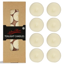 NJAO HOO Gardenia Scented Tealight Candles - 24 Pack Round Tea Candles Ivory Clear Cup Fragrance Candle Mini Small Candle Set Spring Candlelight for Home Decor