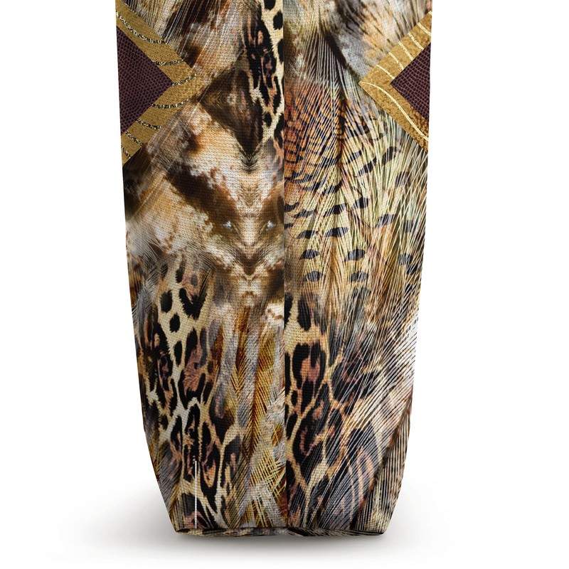 Animal print Initial letter A monogram leopard print boho Tote