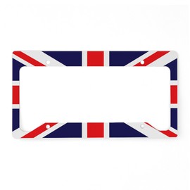 CafePress Union Jack License Plate Holder Aluminum License Plate Frame, License Tag Holder