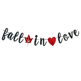 Fall in Love Banner for Fall Themed Party Sign,Bachelorette,Wedding,Engagement,Valentines, Harvest Home Decorations, Thanksgiving Day Party Supplies
