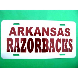 License Plate, Arkansas Razorbacks, Aluminum-6x12