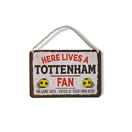 Metal Tin Sign - Tottenham Football Soccer Sports - Wall Plaque Retro Vintage 18X12 Cm Decorative Sign - For Bar Pub Dining Room Kitchen Bedroom Office Garage - Funny Stylish Gift
