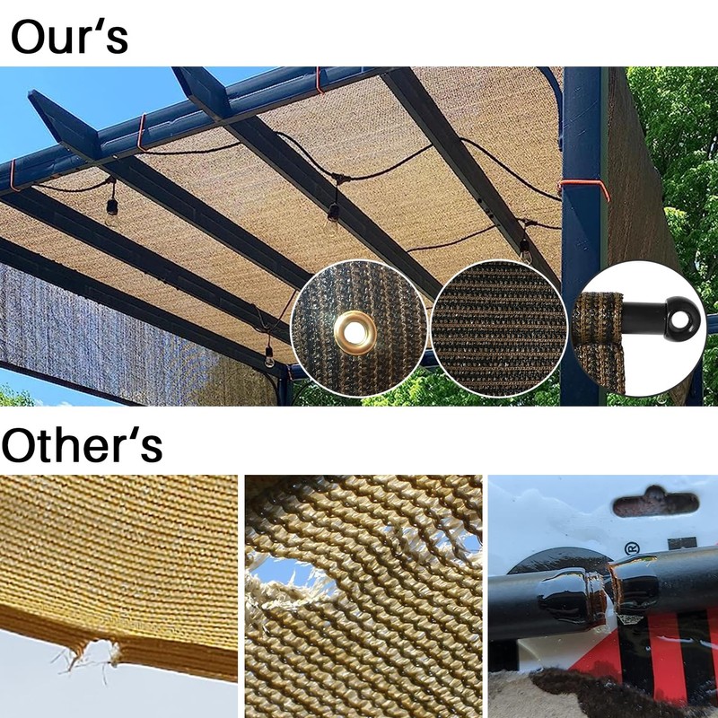 8' x 12' Pergola Shade Cover Replacement Canopy with Grommets