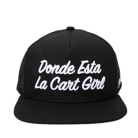 Black Donde Esta La Cart Girl Hat - Brim: Flat