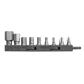 ANEX AK-51P-B9H Bit Replacement, For Manual Screwdrivers, Ultra Short, Plus Hex Wrench with Holder, Set of 9